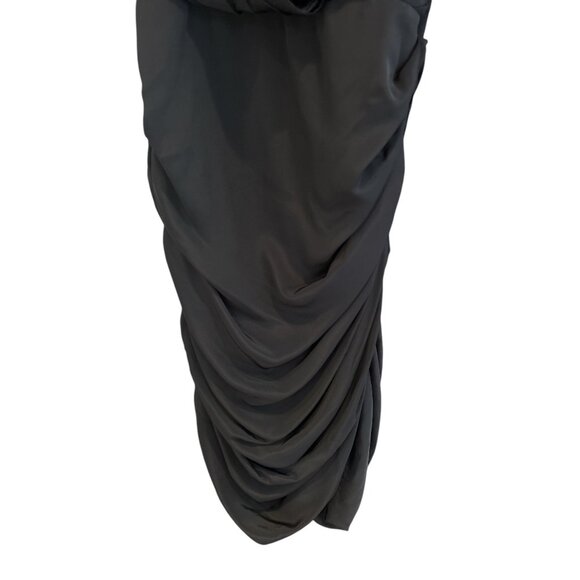 Whimsigoth Black Sleeveless Draped Cocktail Dress With Ruched Detailing - Elegan - Picture 2 of 13